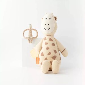 Rágózsiráf és zsiráfos plüss szett